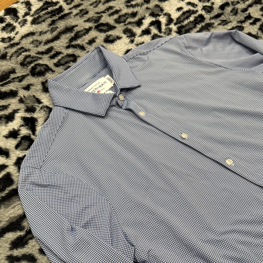 Mizzen+Main Navy Checkered Dress Shirt - Picture 3 of 7